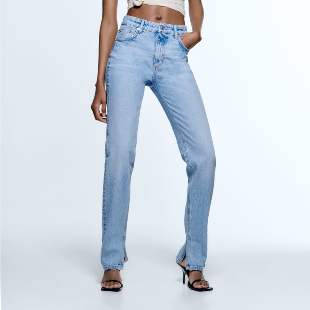 Zara SLIM-FIT SPLIT-HEM Jeans